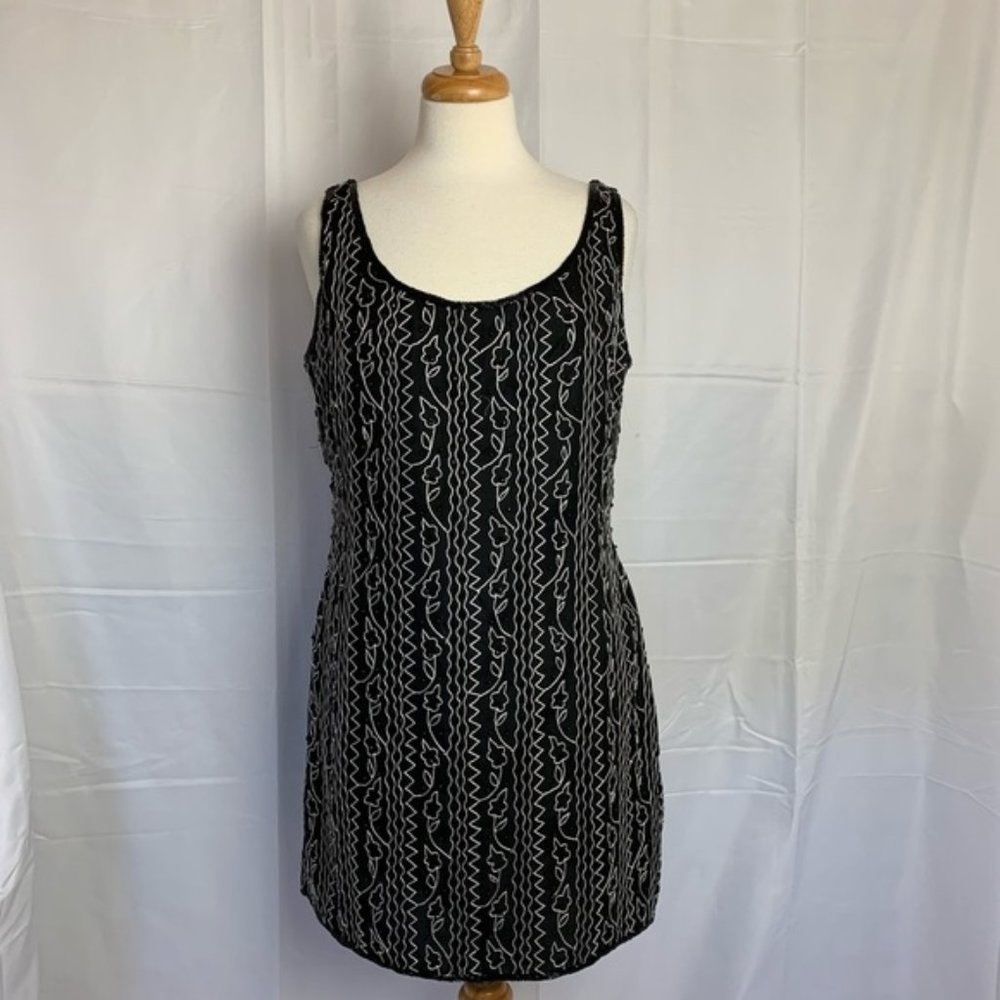 NWT - SCALA Black Beaded Sheath Dress - XXL